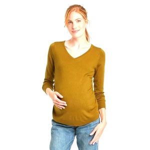 Isabel Maternity Mustard Yellow Long Sleeve Sweater Size Medium Maternity